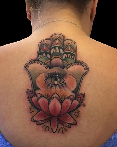 Tattoos - Hamsa & Lotus - 120468